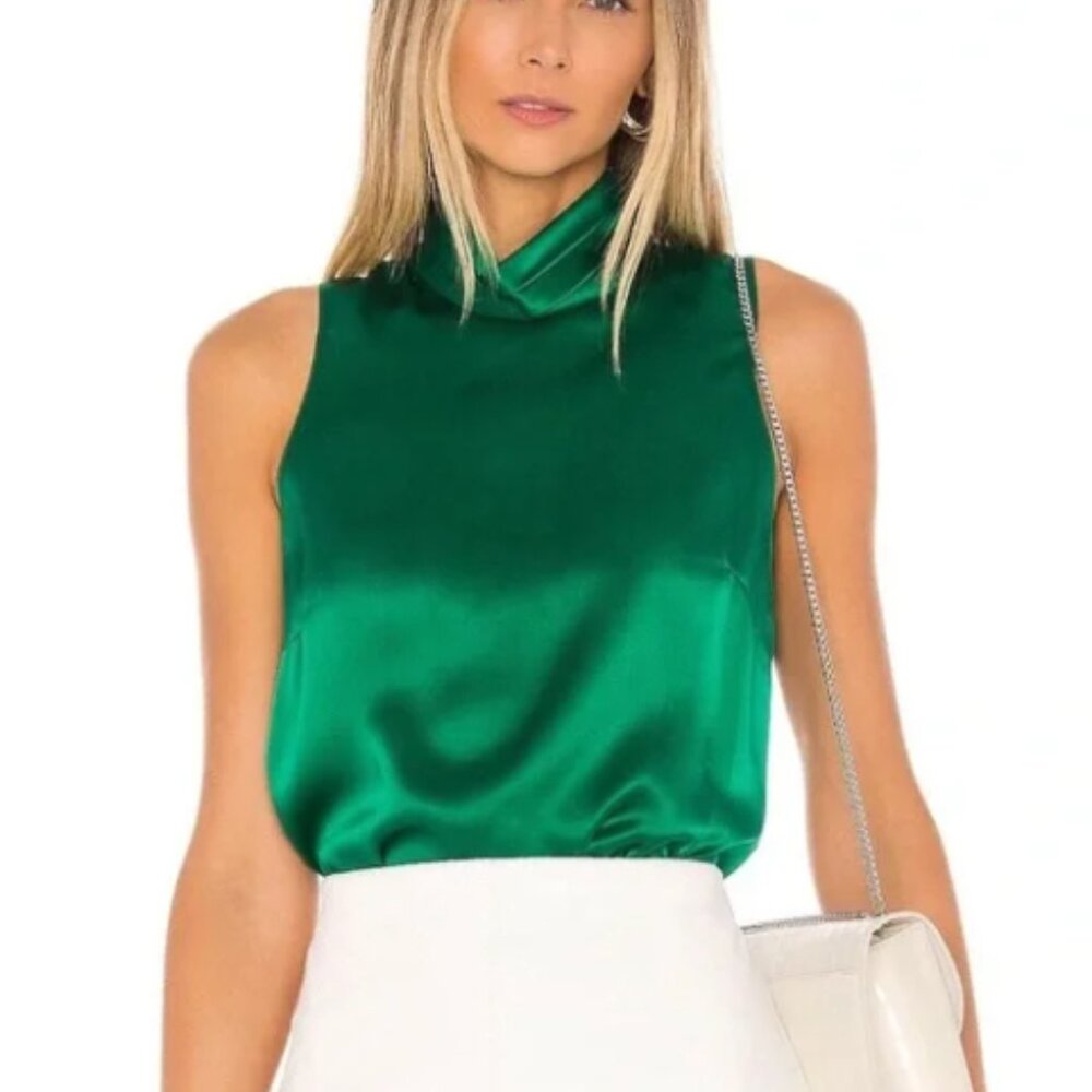 GREEN Silk Top FLEURETTE Amanda Uprichard